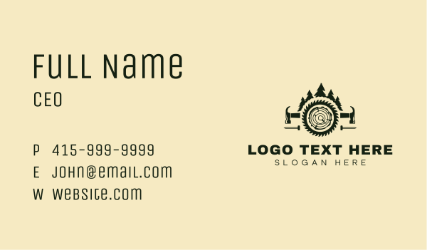 Woodwork Saw Carpentry Business Card Design Image Preview