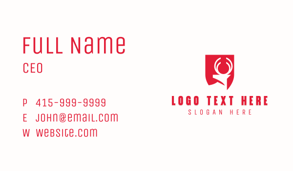 Deer Corporate Shield Business Card Design Image Preview