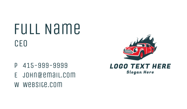 Blazing Car Racing Business Card Design Image Preview