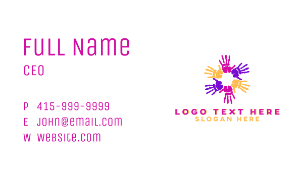 Toddler Hand Paint Business Card Design Image Preview