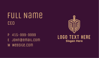 Knight Sword Shield Business Card Image Preview