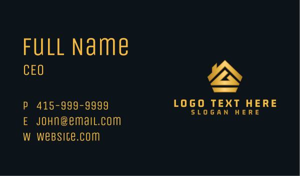 Golden Abstract Polygon Business Card Design Image Preview