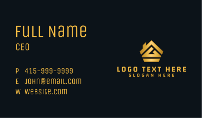 Golden Abstract Polygon Business Card Image Preview
