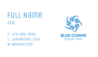 Blue Virus Particles Transmission Business Card Image Preview