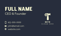 Horn Hammer Letter T Business Card Design