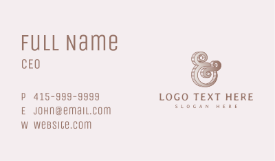 Vintage Brown Ampersand Business Card Image Preview