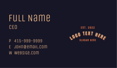 Rustic Curved Wordmark Business Card Image Preview