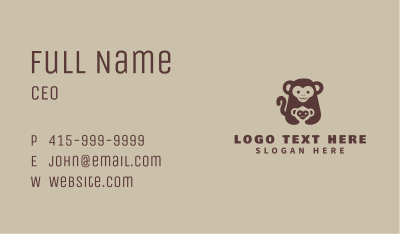 Brown Monkey Baby Business Card Image Preview