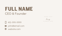 Elegant Script Wordmark Business Card Image Preview