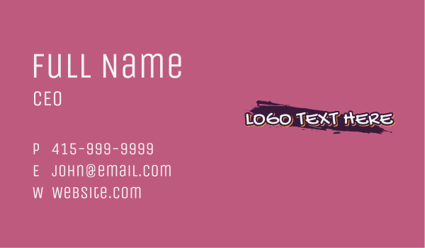 Urban Mural Wordmark Business Card Design Image Preview