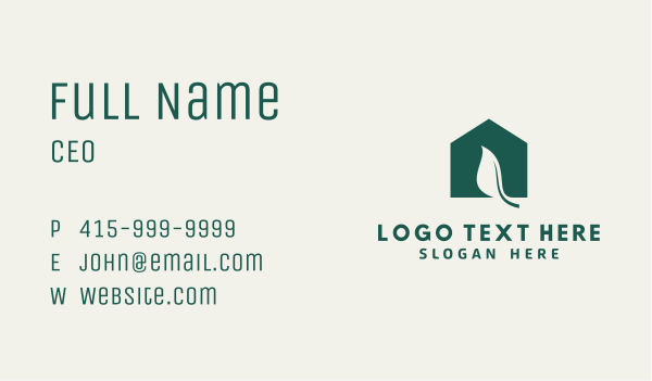Leaf House Residence Business Card Design Image Preview