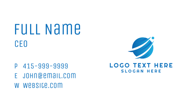 Blue Globe Business Business Card Design Image Preview