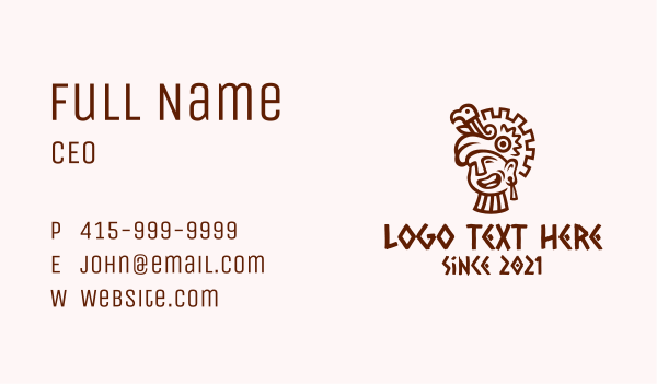 Mayan Man Bird Headdress Business Card Design Image Preview