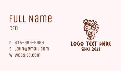 Mayan Man Bird Headdress Business Card Image Preview
