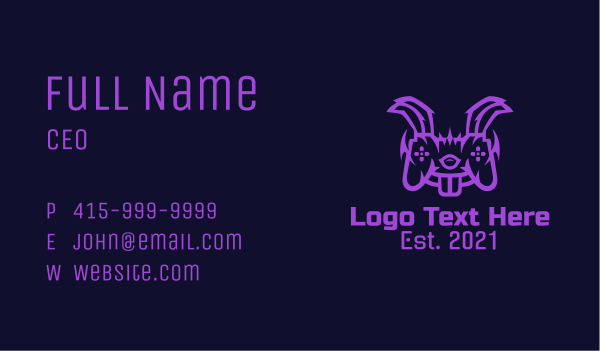 Purple Bunny Controller  Business Card Design Image Preview