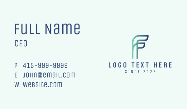 3D Cyber Letter F Business Card Design Image Preview