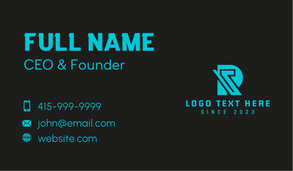 Corporate Firm Letter R  Business Card Design