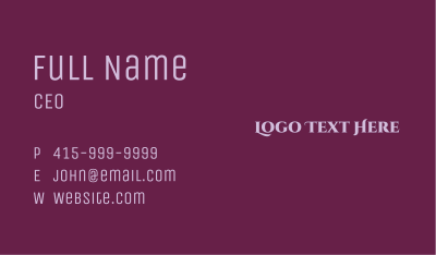 Lilac Wordmark Business Card