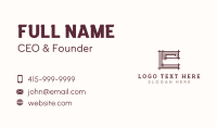 Property Contractor Letter E  Business Card Design