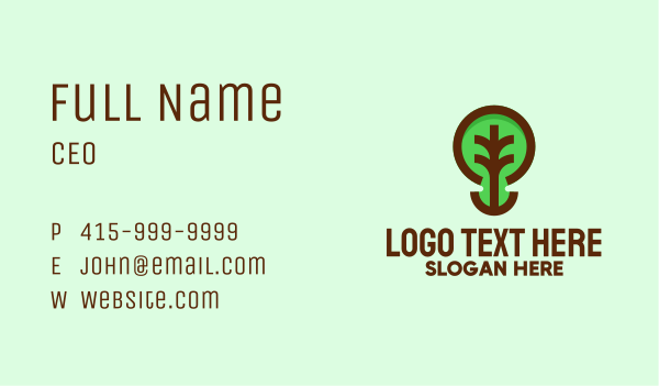 Modern Natural Tree  Business Card Design Image Preview