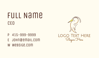 Stork Bird Line Art Business Card