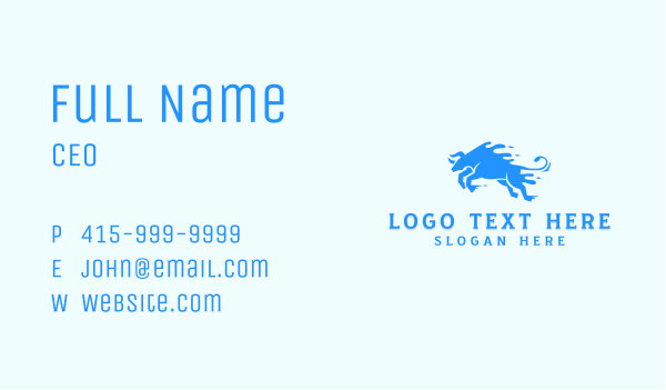 Liquid Bull Attack Business Card Design Image Preview