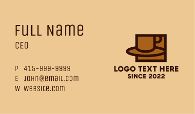 Brown Cafe Coffee Cup  Business Card Image Preview