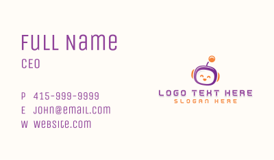 Cute Cyber Robot Business Card Image Preview