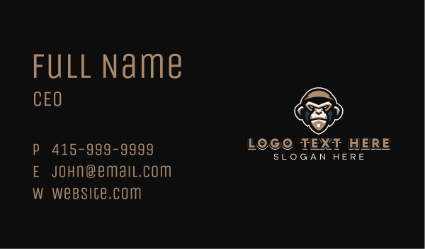 Tough Monkey Gaming Business Card Design Image Preview