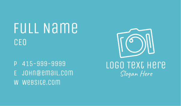 Fancy Camera Monoline Business Card Design Image Preview