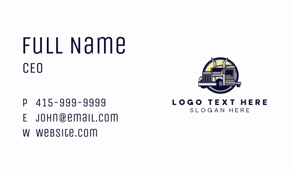 Industrial Logistics Truck Business Card Design Image Preview