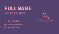 Pink Florist Letter A  Business Card Image Preview