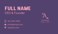 Pink Florist Letter A  Business Card Design