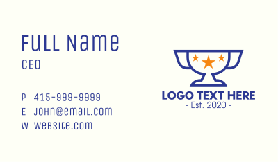 Championship Trophy Stars Business Card Image Preview