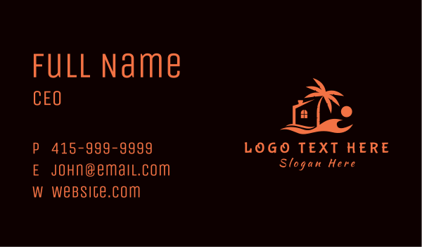 Orange Beach Wave House Business Card Design Image Preview