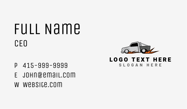 Pickup Truck Speed Business Card Design Image Preview