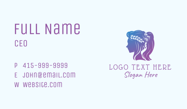 Fashion Braid Hairdresser Business Card Design