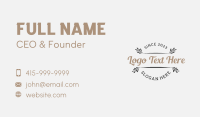 Leaf Badge Wordmark Business Card Design