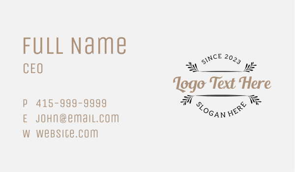 Leaf Badge Wordmark Business Card Design Image Preview