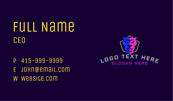 Lion Beast Gaming Business Card Design Image Preview