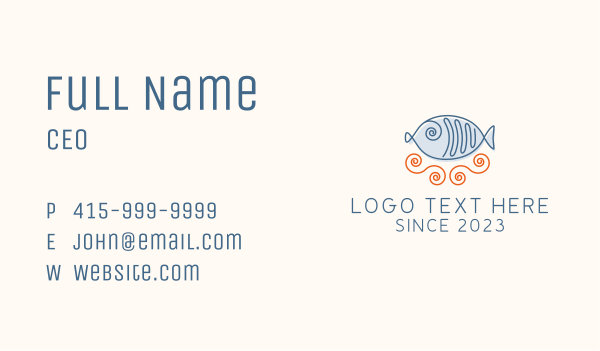 Seafood Fish Business Card Design Image Preview