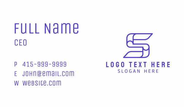 Generic Purple Letter S Business Card Design