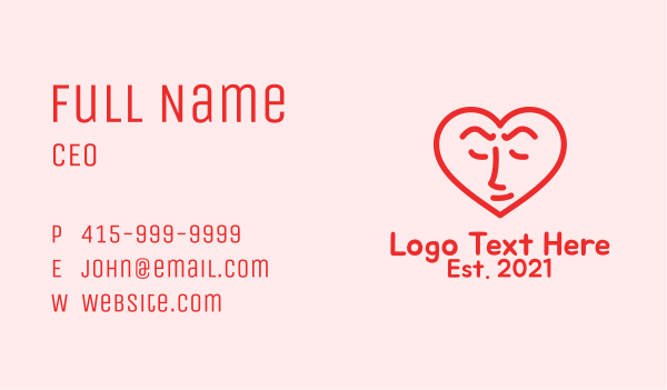 Heart Head Line Art Business Card Design Image Preview