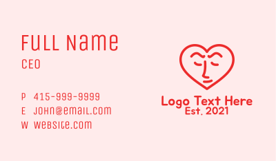 Heart Head Line Art Business Card Image Preview