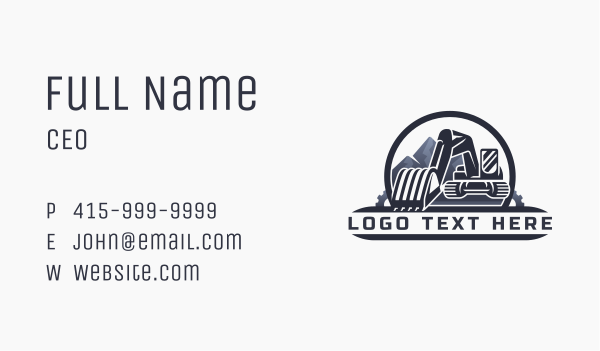 Industrial Excavator Construction Business Card Design Image Preview