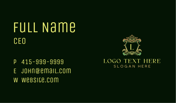 Crest Crown Shield Business Card Design Image Preview
