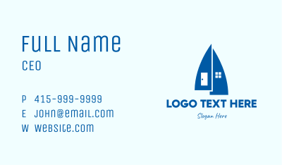 Blue Pointed House Business Card Image Preview
