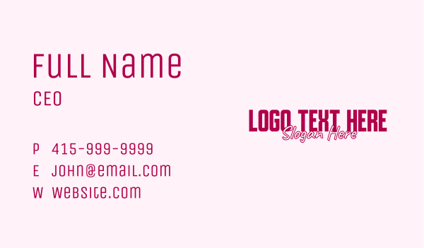 Elegant Feminine Wordmark Business Card Design Image Preview