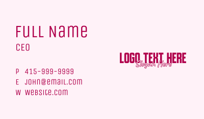 Elegant Feminine Wordmark Business Card Image Preview