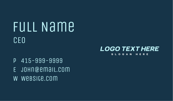 Generic Agency Wordmark Business Card Design Image Preview